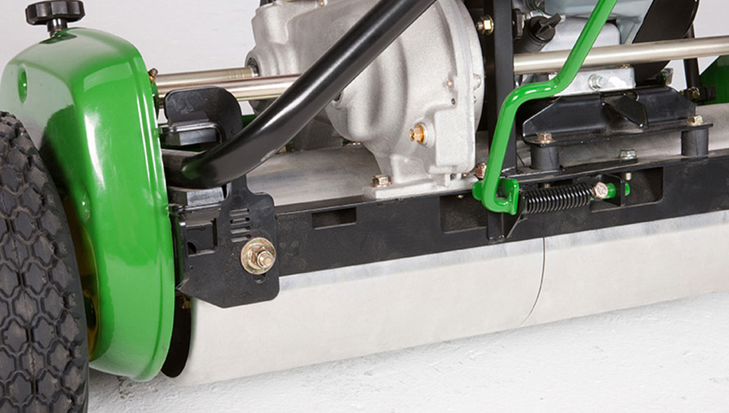 Dual traction rollers on the 220SL PrecisionCut™ Walk Reel Mower