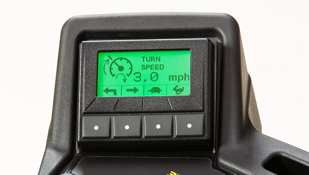 A close up of 2700 E-Cut™ Hybrid's speed control panel