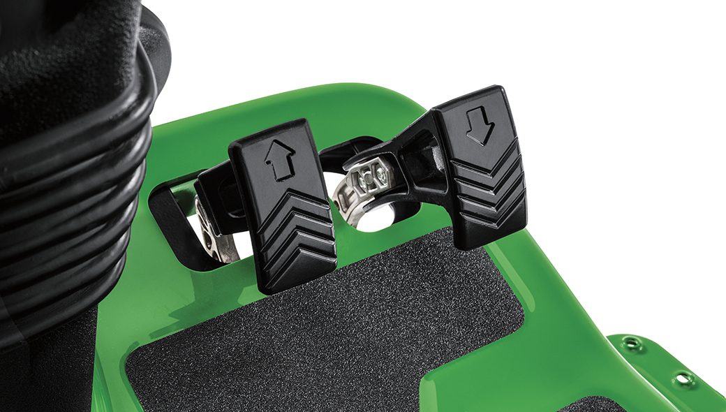 Close up of 6700A PrecisionCut's dual foot pedals