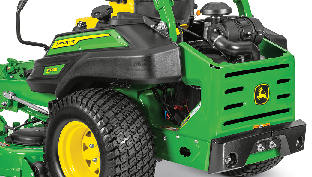 Close-up view of the engine in the back of a Z930R ZTrak Zero Turn Mower