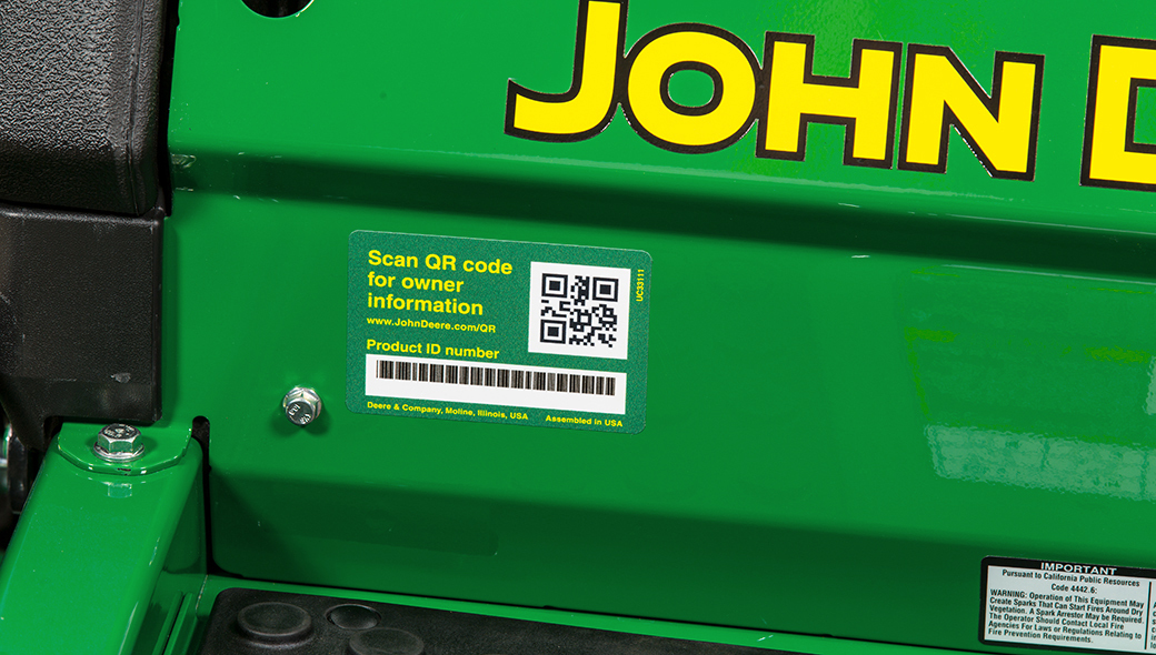 Close-up view of the QR code on the Z760R ZTrak