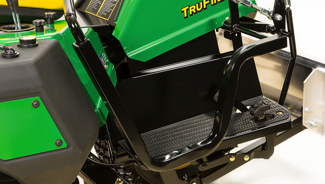 Close-up view of the running boards on the 1220 TruFinish Utility Rake