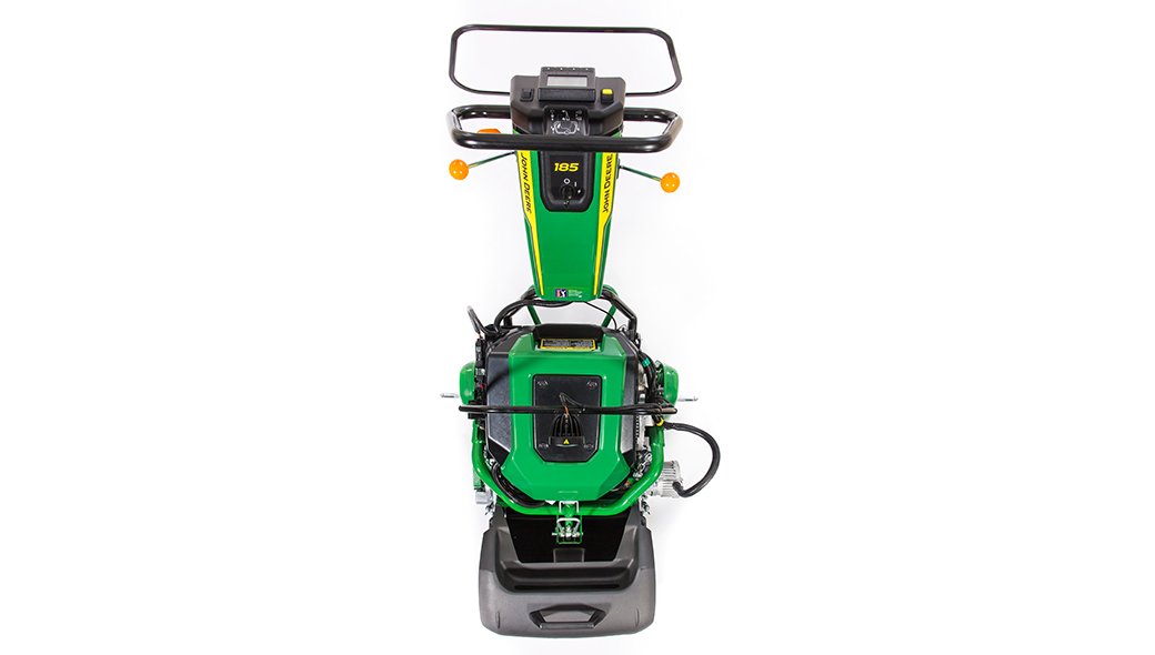 Top-down view of the 185 E-Cut Electric Walk Greens Mower