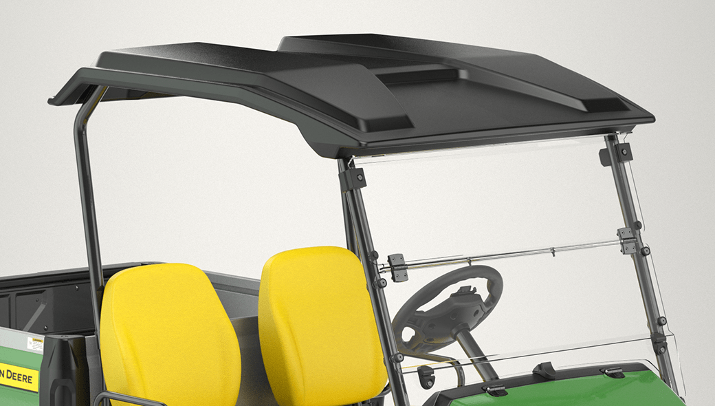 Close-up view of the canopy on the Gator GS Gas Utility Vehicle