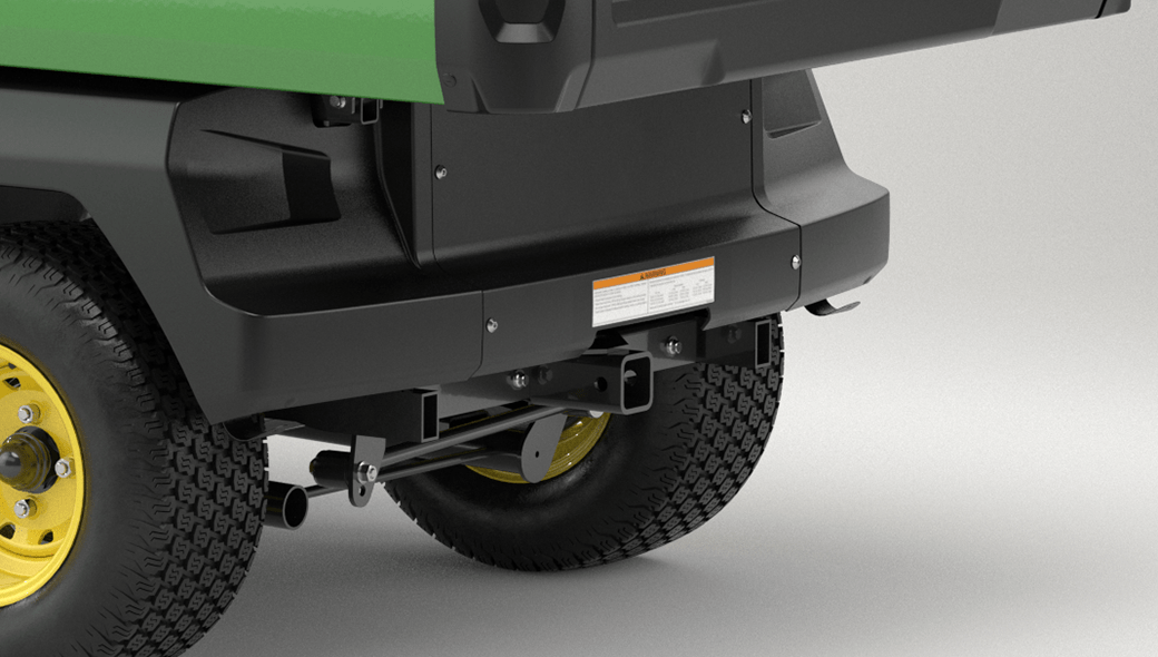 Close-up view of the towing hitch on the Gator GS Gas Utility Vehicle