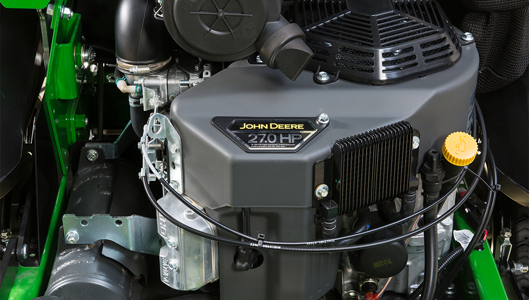 Closeup of the 27-hp commercial grade engine